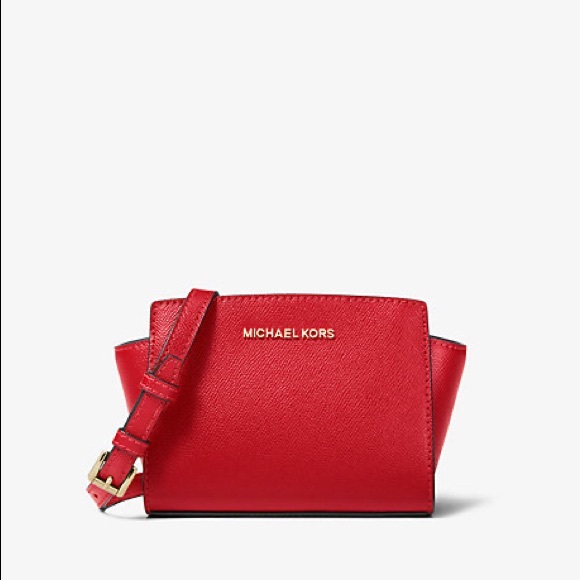 🥀Michael Kors Red Selma Mini Messenger Purse - Picture 2 of 16